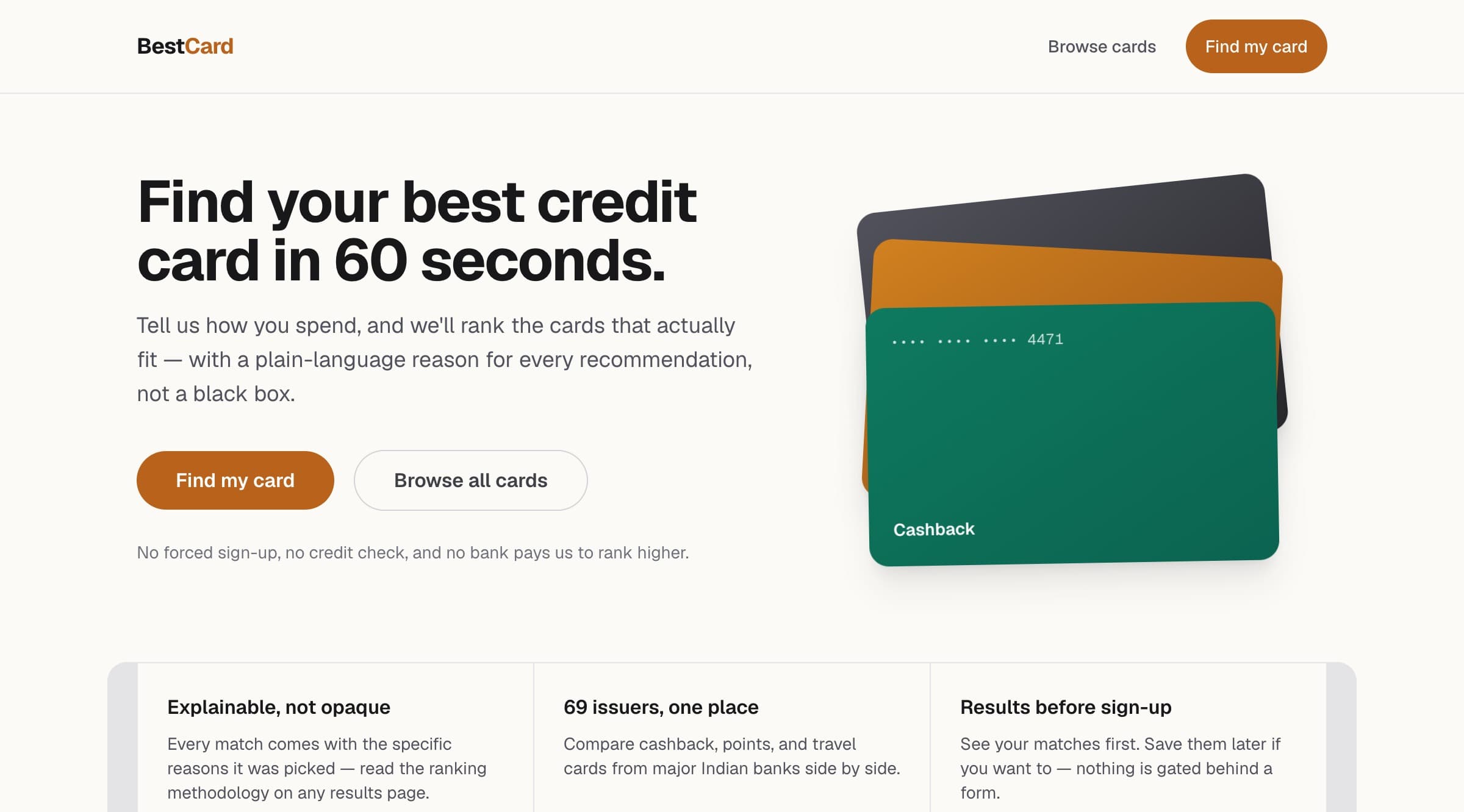 BestCard home page